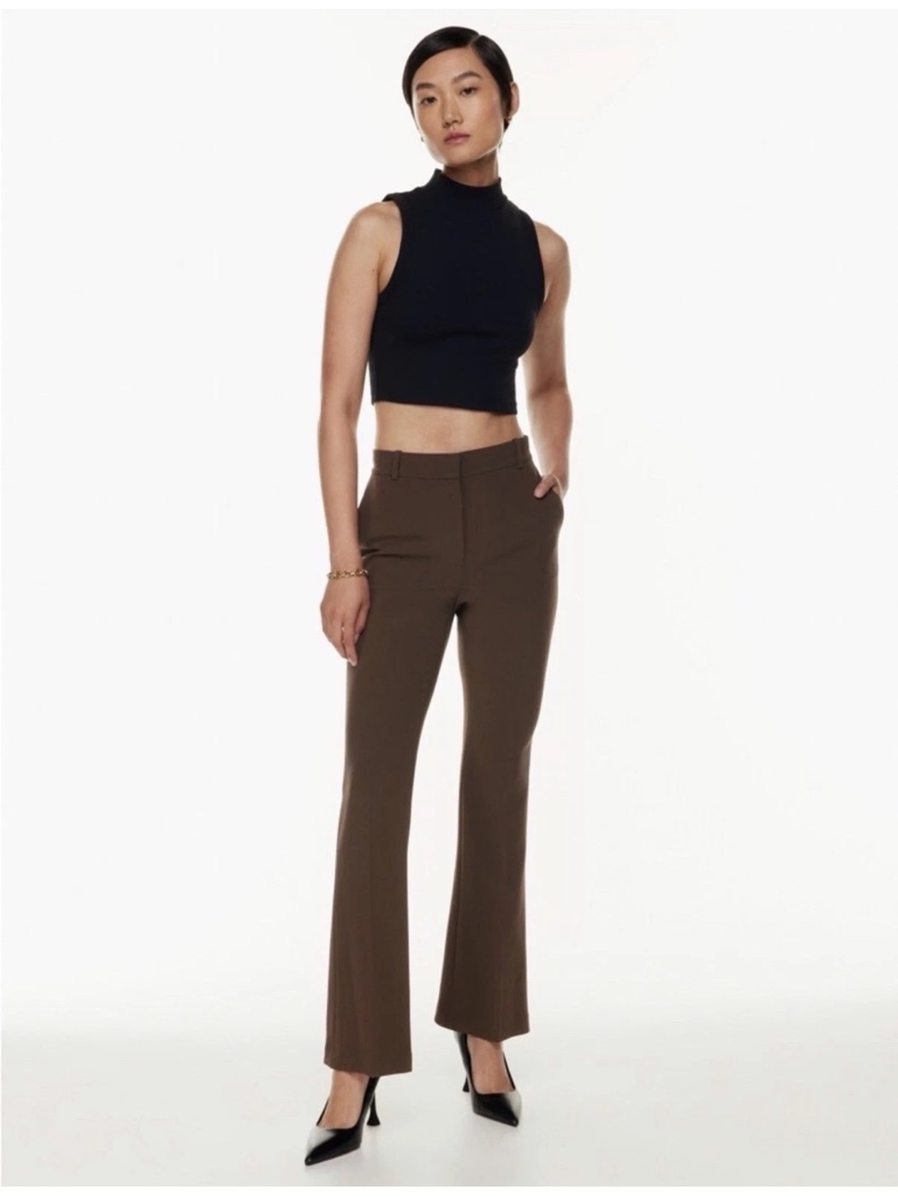 NWT Aritzia Babaton Size 4 Rich Chocolate Brown Program Pants FLAW
